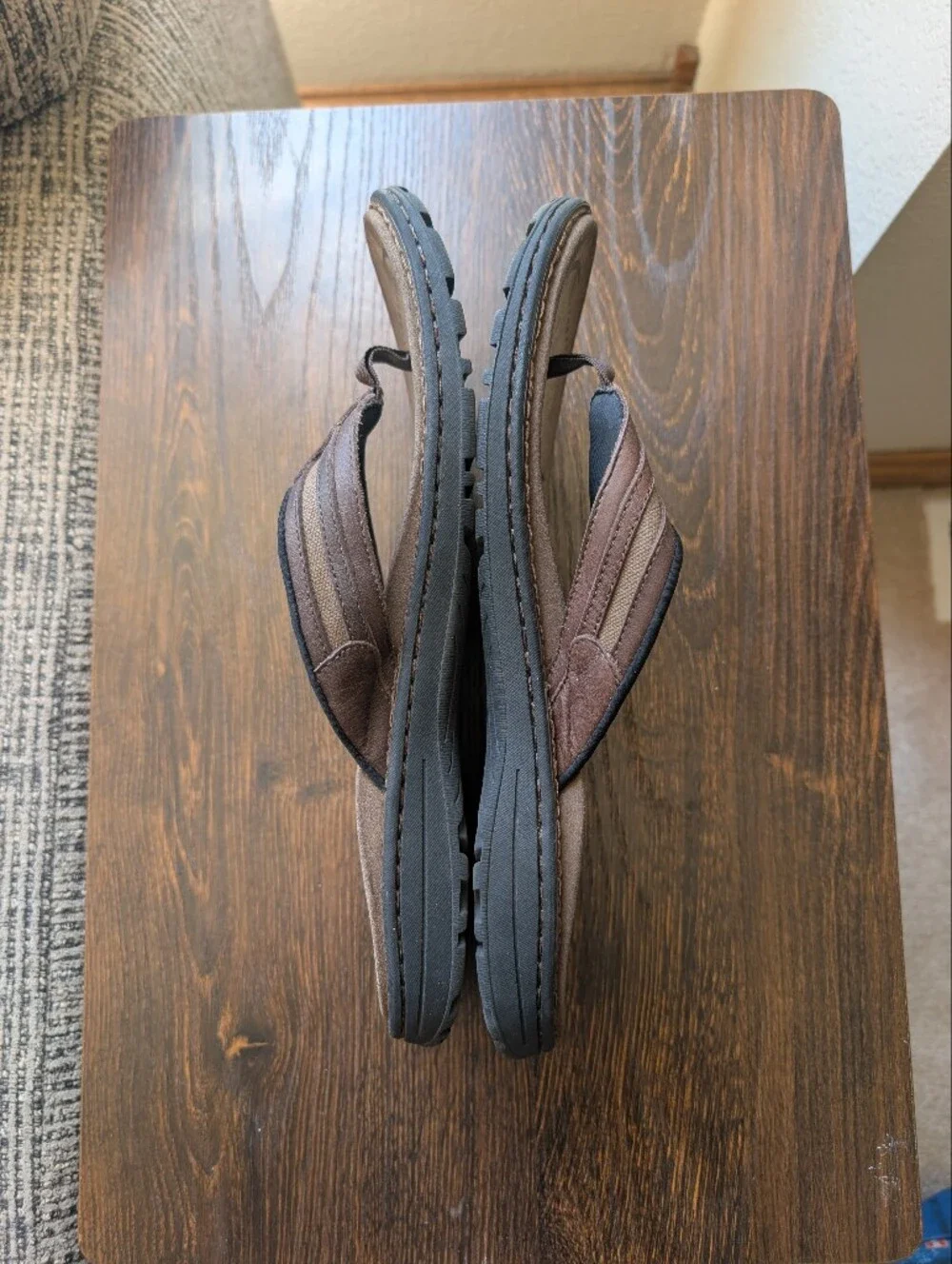 ABEO Baird Brown Leather Straps Arch Support Thong Sandals